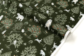 Japanese Fabric Not Scary Bear Forest - green - 50cm